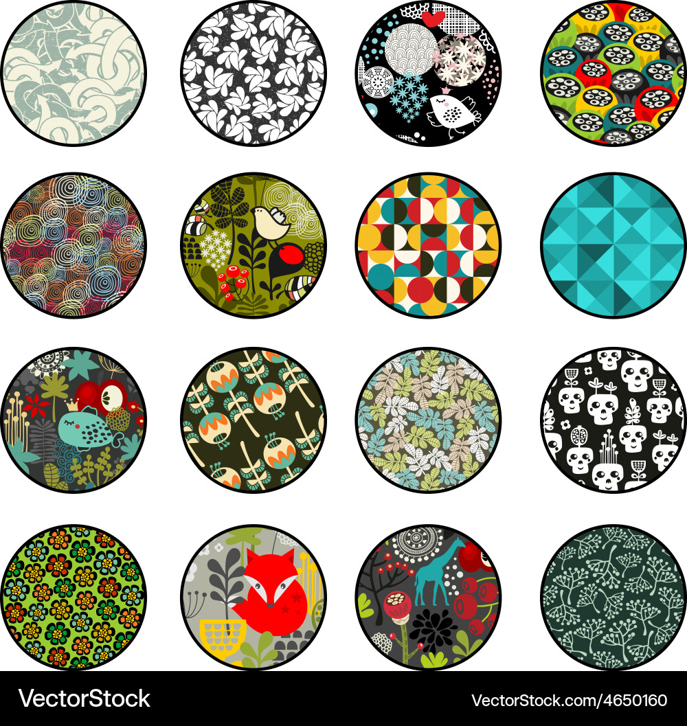 Big set of balls with print patterns Vector Image