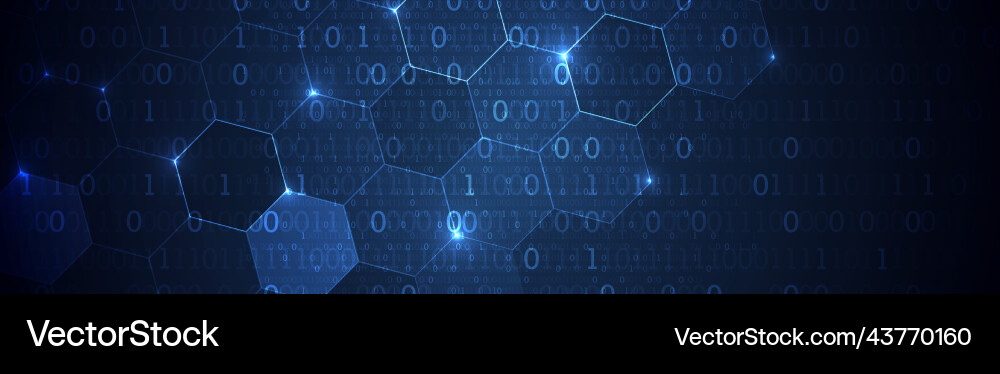 Binary Data Network Background Vector Image