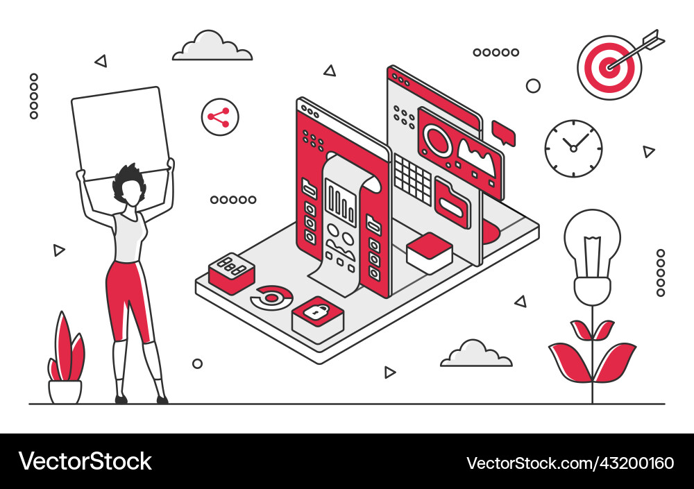 Data Processing & Cloud Technology vector image