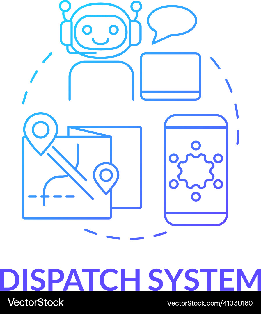 Dispatch system blue gradient concept icon Dispatch system blue gradient concept icon vector image