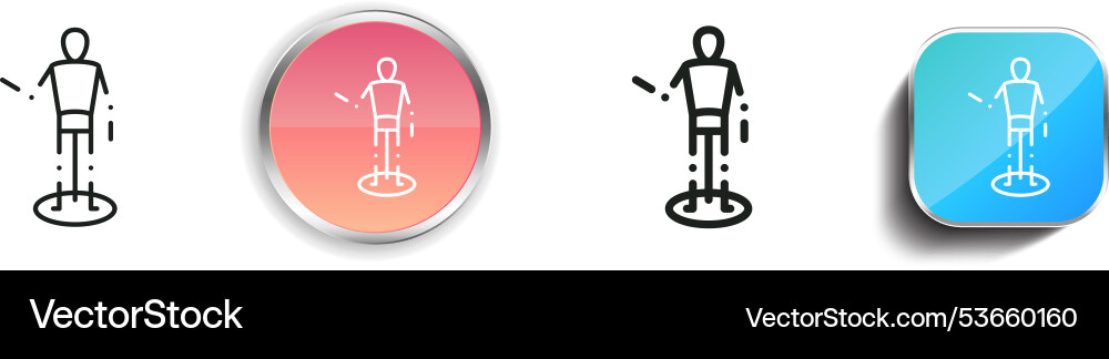 Dummies Icon dünne lineare regelmäßige und Schaltfläche Stil vektorbild