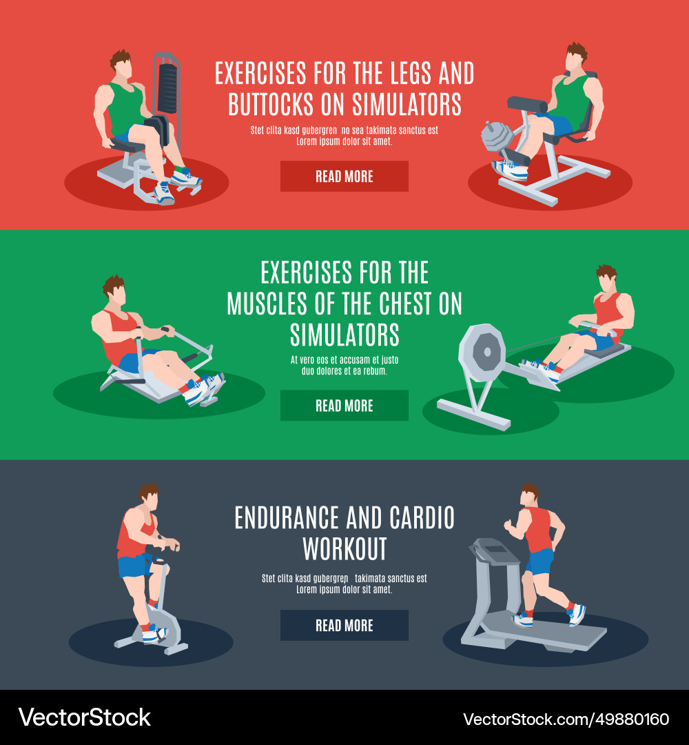 Exercise machines set Vector Image