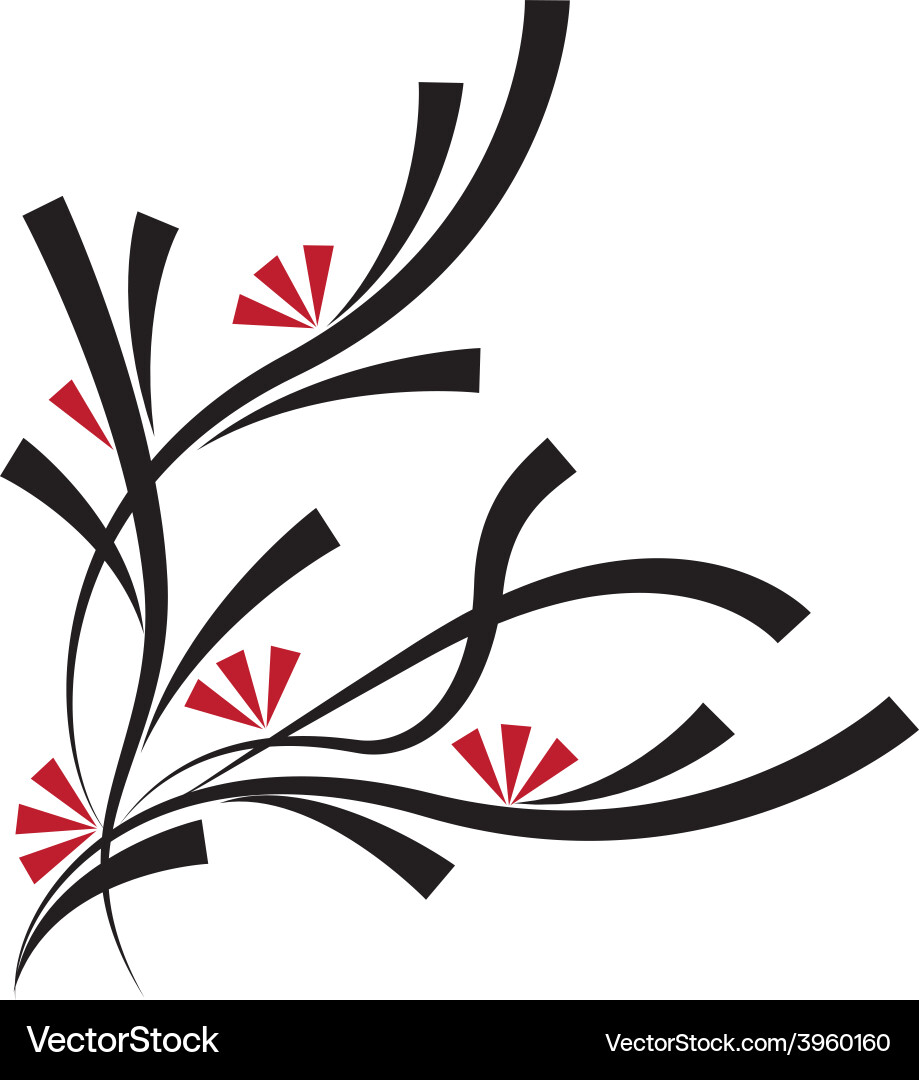 Floral Ornament Swirl Vector Image