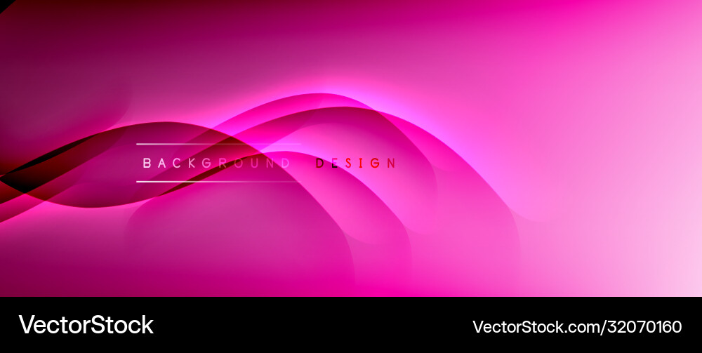 Fluid gradient waves with shadow lines and glowing Vector Image