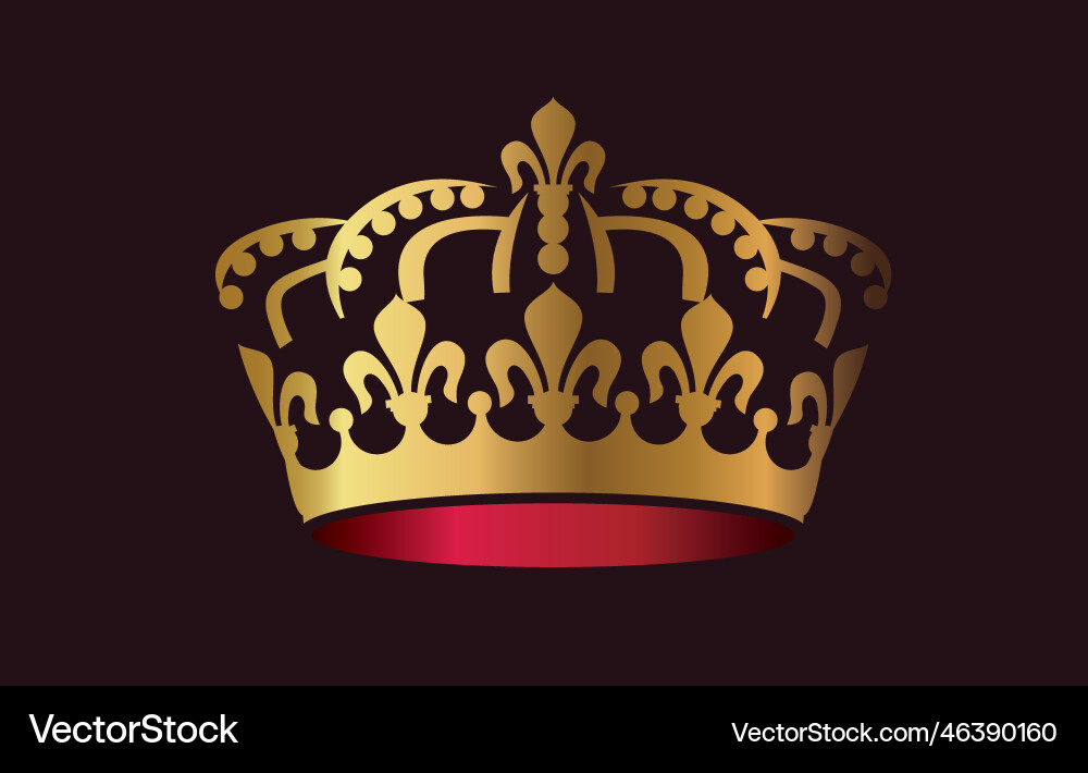 Golden king crown on black background Golden king crown on black background Vector Image