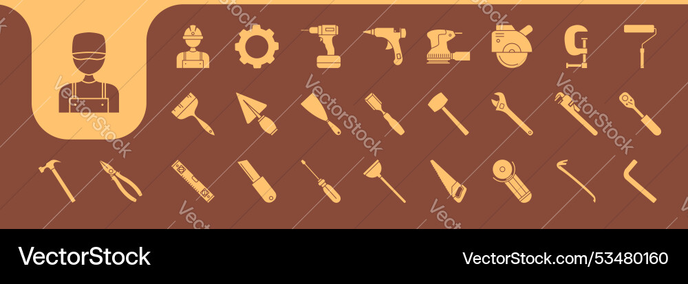 Handyman icons set collection design Vector Image