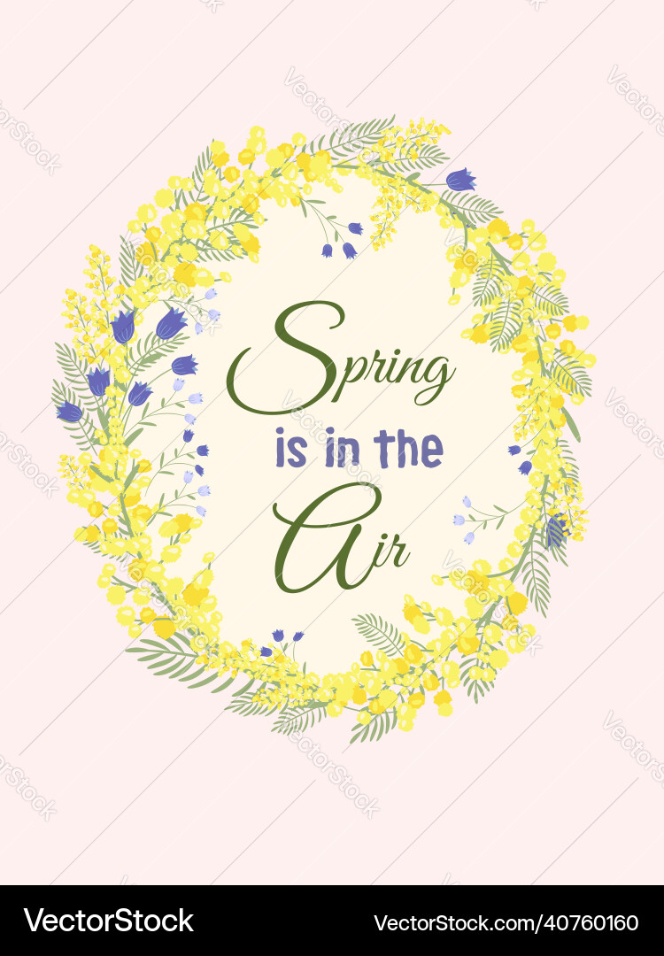 Happy easter background with floral wreath Happy easter background with floral wreath vector image
