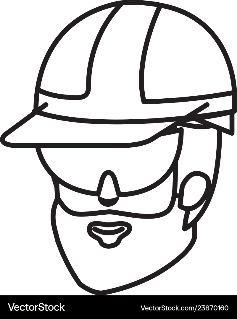 Head builder constructor with helmet and goggles Head builder constructor with helmet and goggles vector image