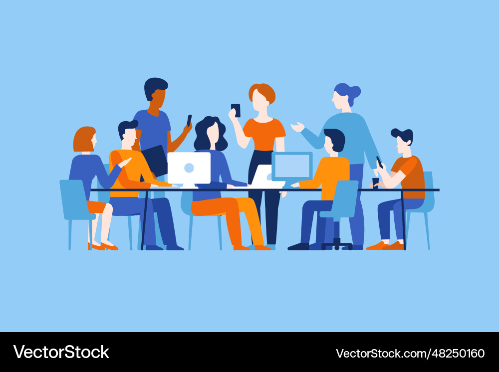 In flat simple style with characters - app In flat simple style with characters - app vector image