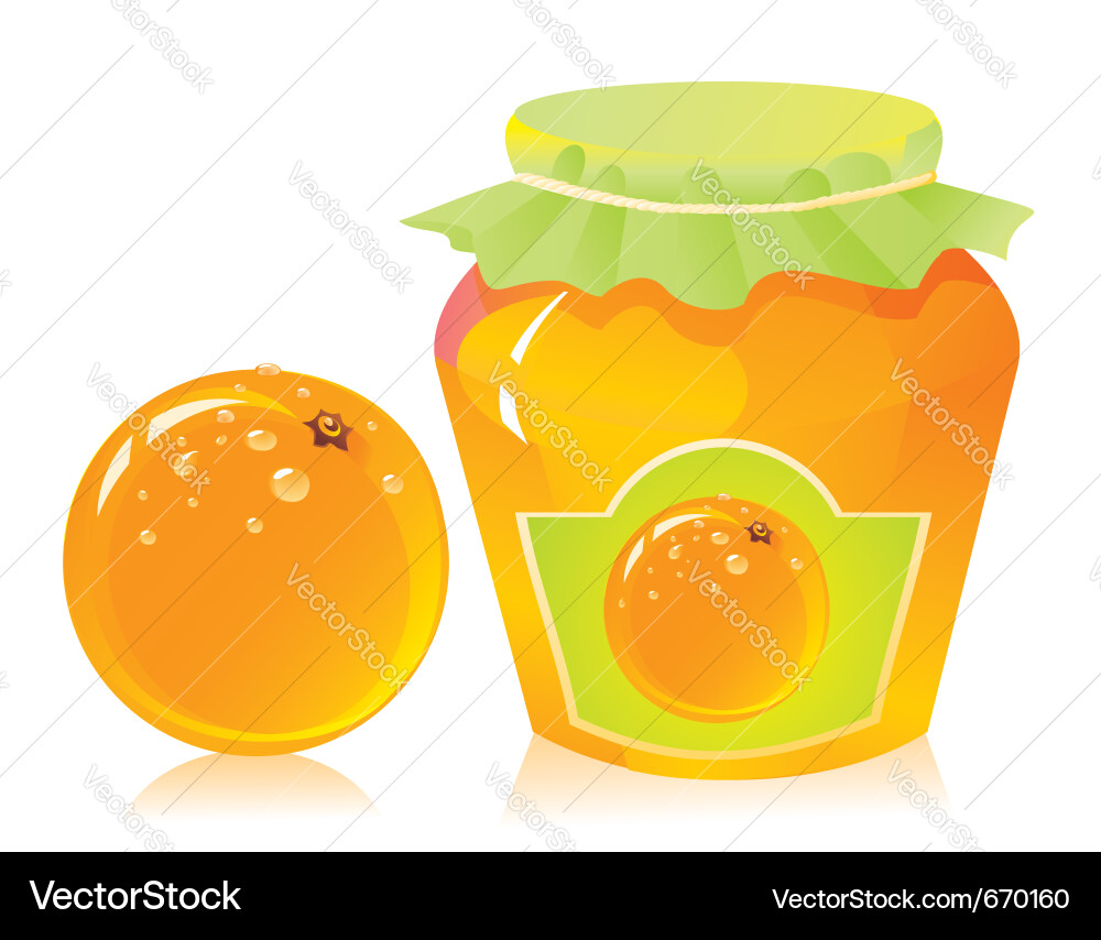 Jar der orangen Marmelade Vektorbild