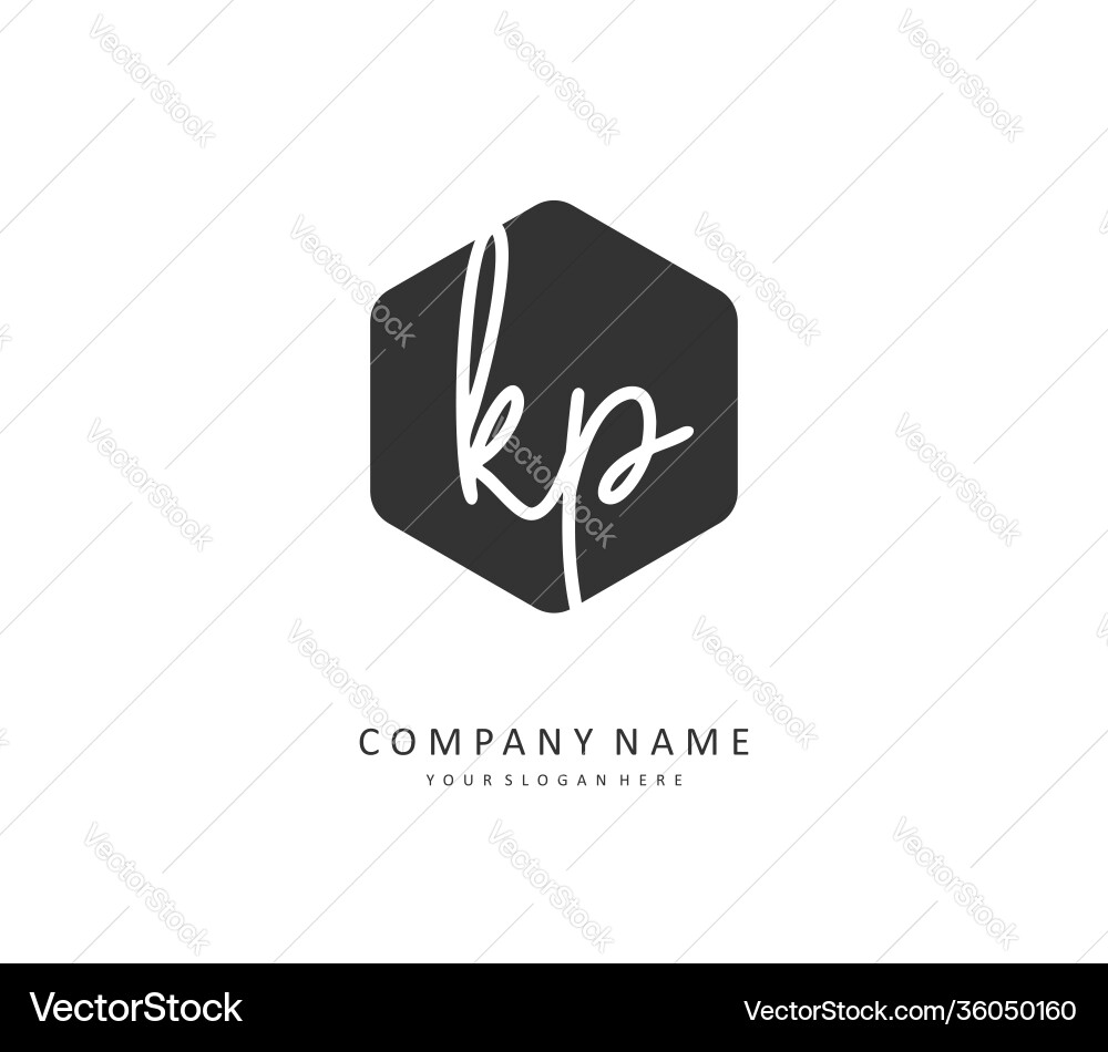 Kp Anfangsbuchstaben Handschrift und Unterschrift Logo Kp Anfangsbuchstaben Handschrift und Unterschrift Logo vektorbild