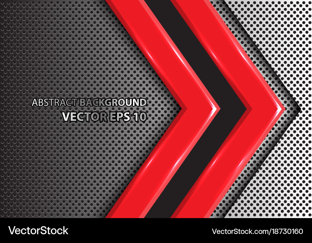 Metallic Mesh Circle with Red Arrow vector image