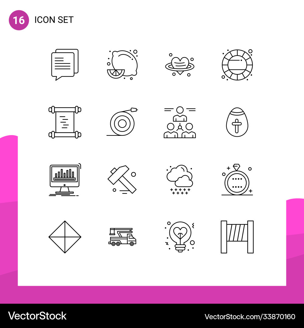 Modern set 16 outlines and symbols Vector Image