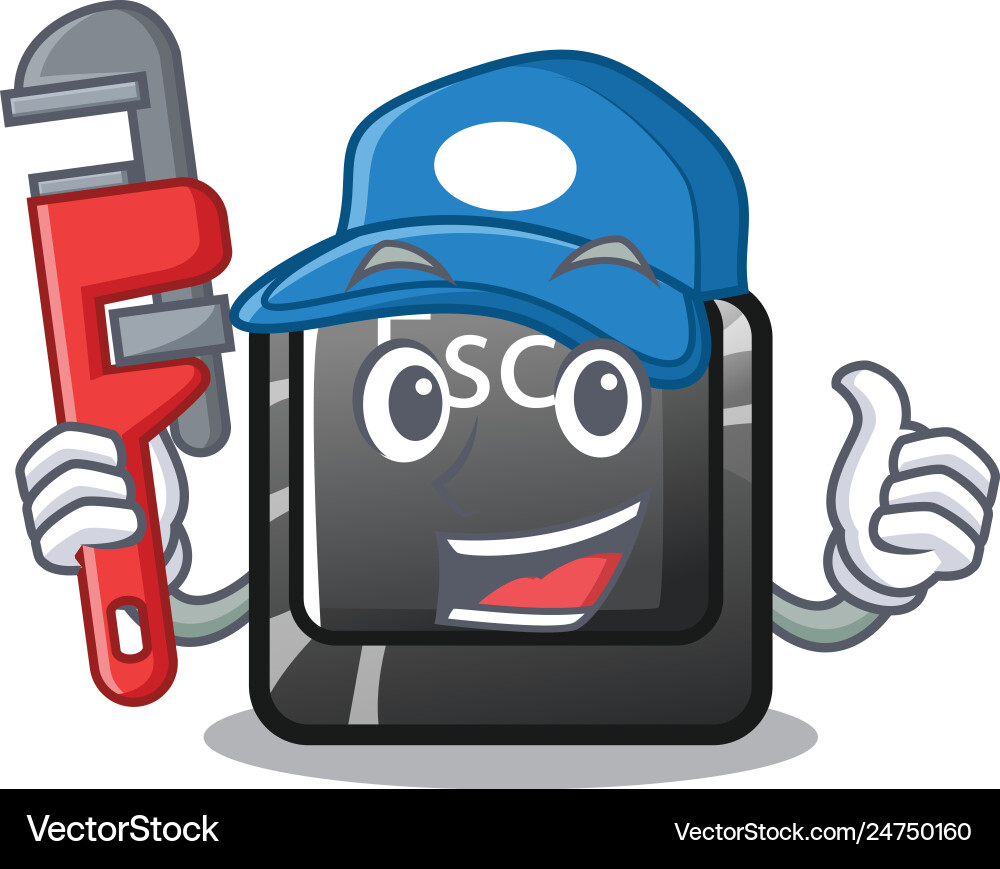 Plumber button esc isolated in character Vector Image