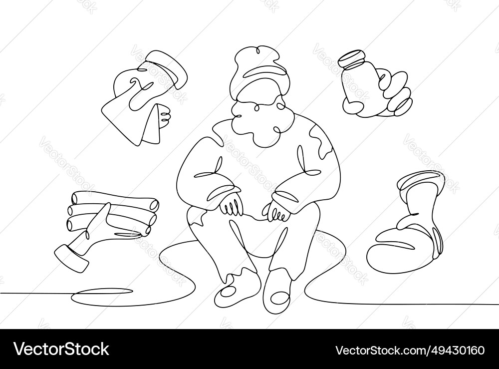 Poor help social problem one line Poor help social problem one line Vector Image