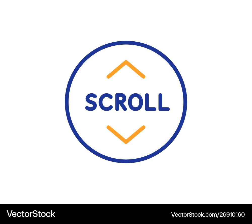 Scroll down button line icon scrolling screen vector image