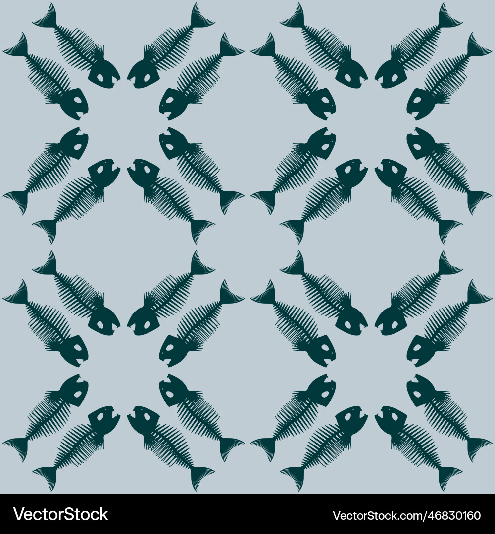 Seamless pattern with fish skeletons endless Seamless pattern with fish skeletons endless vector image