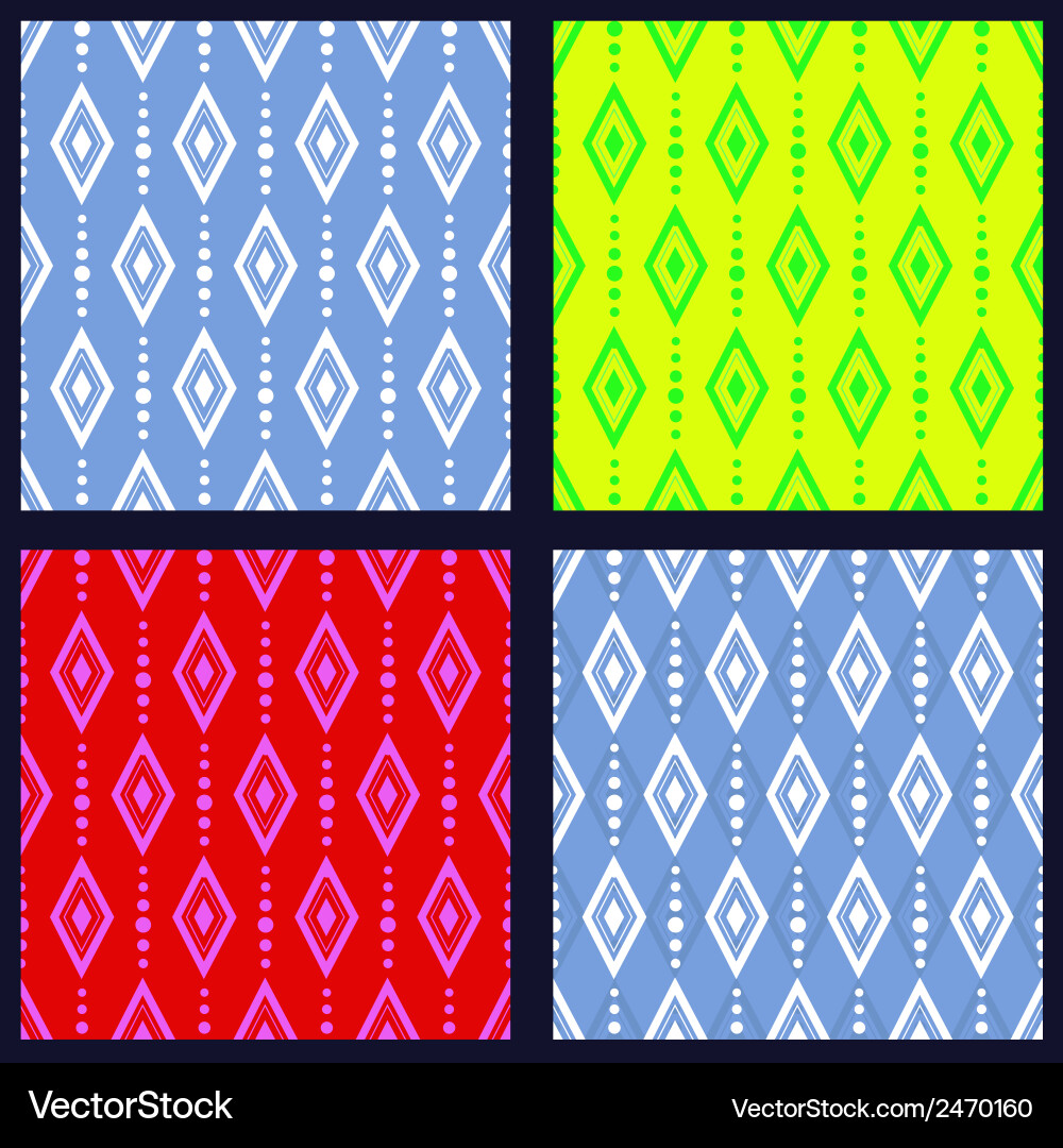 Set of patterns with rhombuses Vector Image