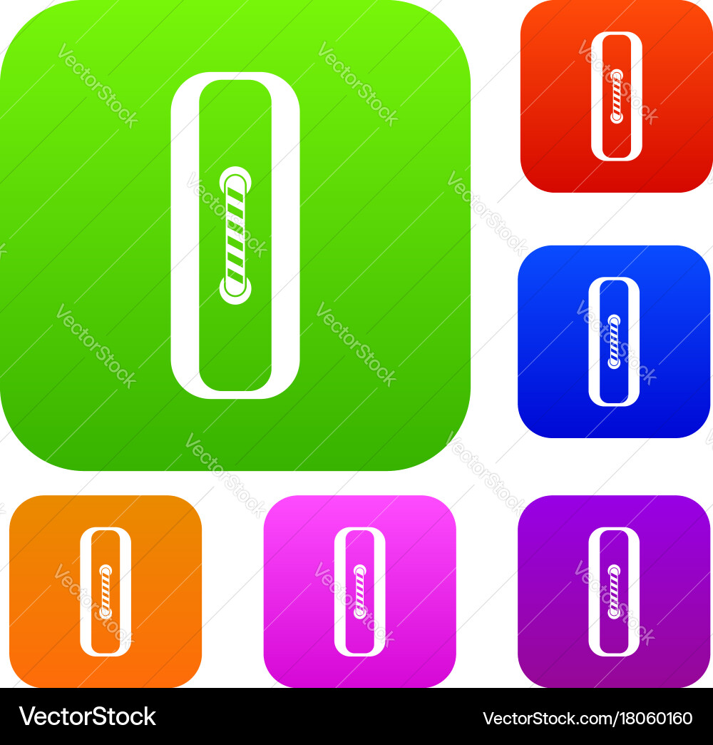 Sewn rectangular button set color collection vector image