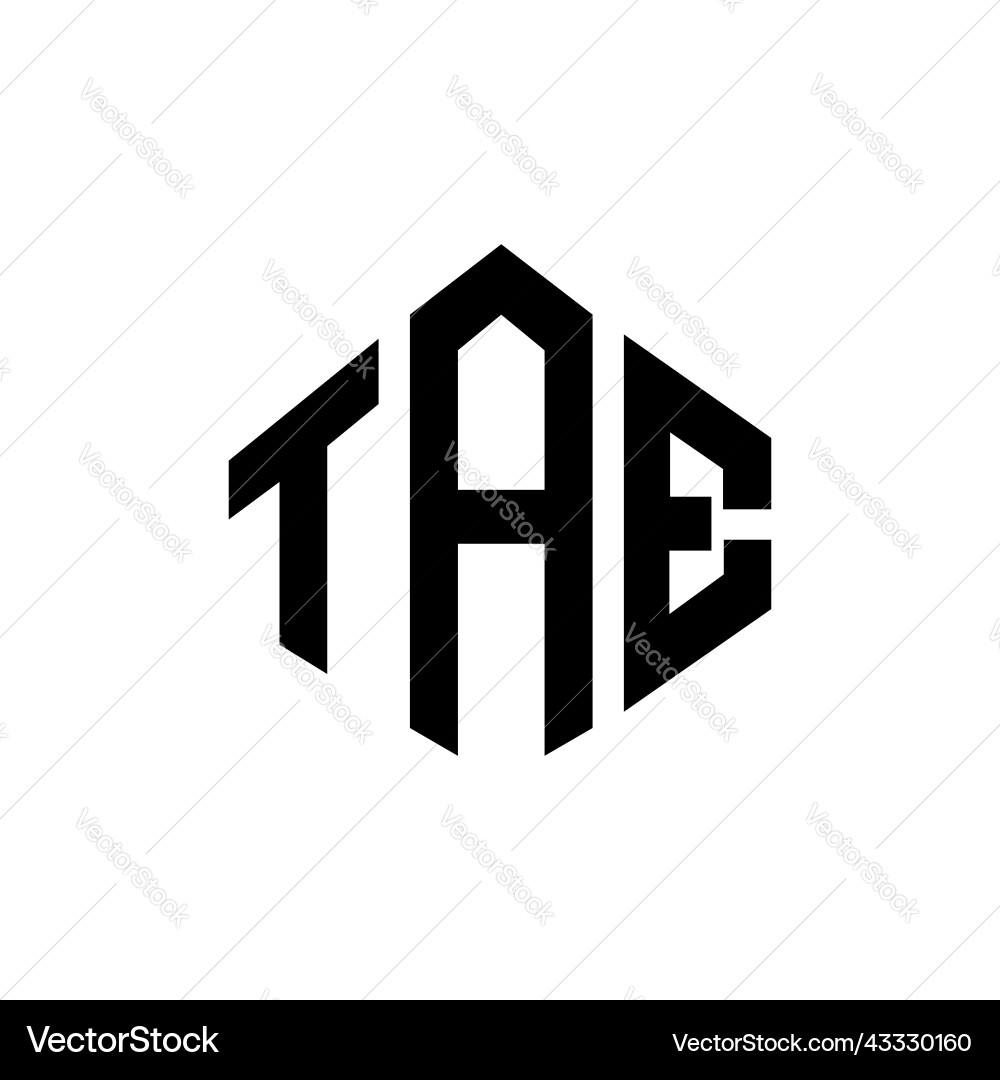 Tae letter logo design with polygon shape Vector Image