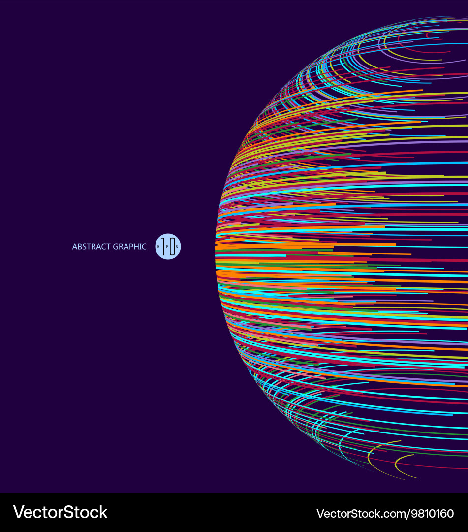 Three-dimensional sphere composed of multicolored vector image