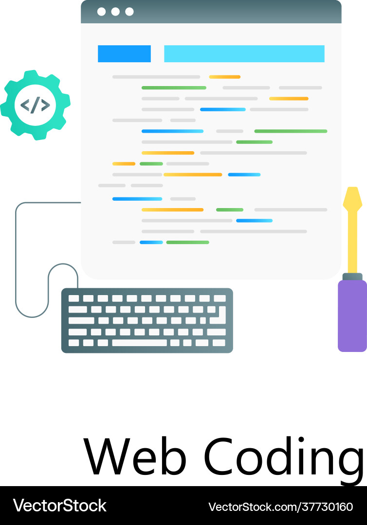 Web coding vector image