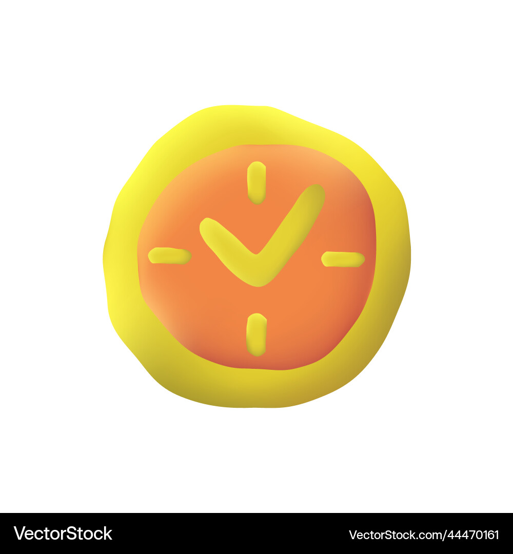 3d clock icon concept for time 3d clock icon concept for time vector image