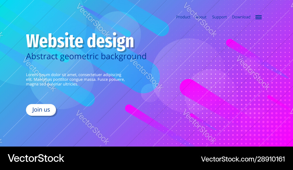 Abstract background design landing page vector image