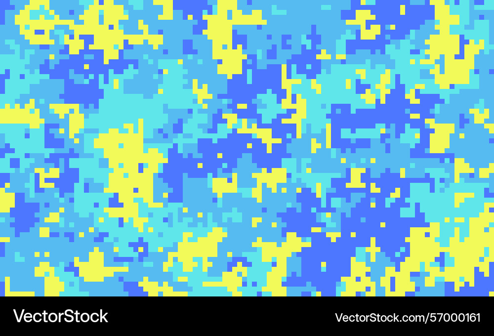 Abstract pixelated camouflage pattern in vibrant Vector Image