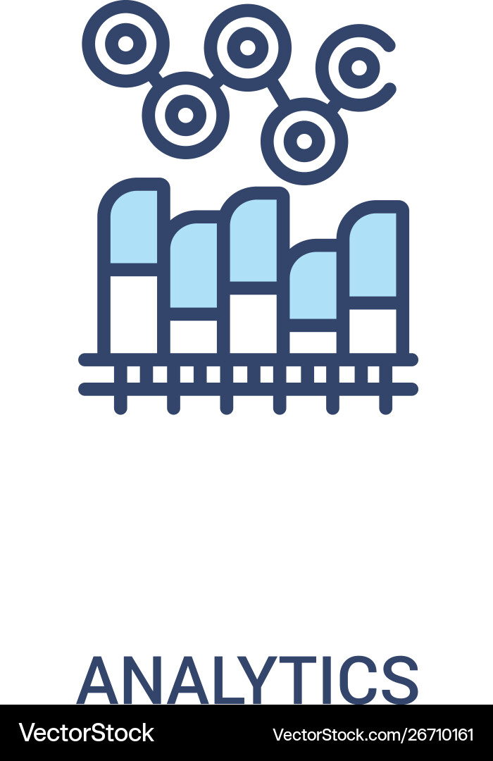 Analytics concept 2 colored icon simple line Analytics concept 2 colored icon simple line vector image