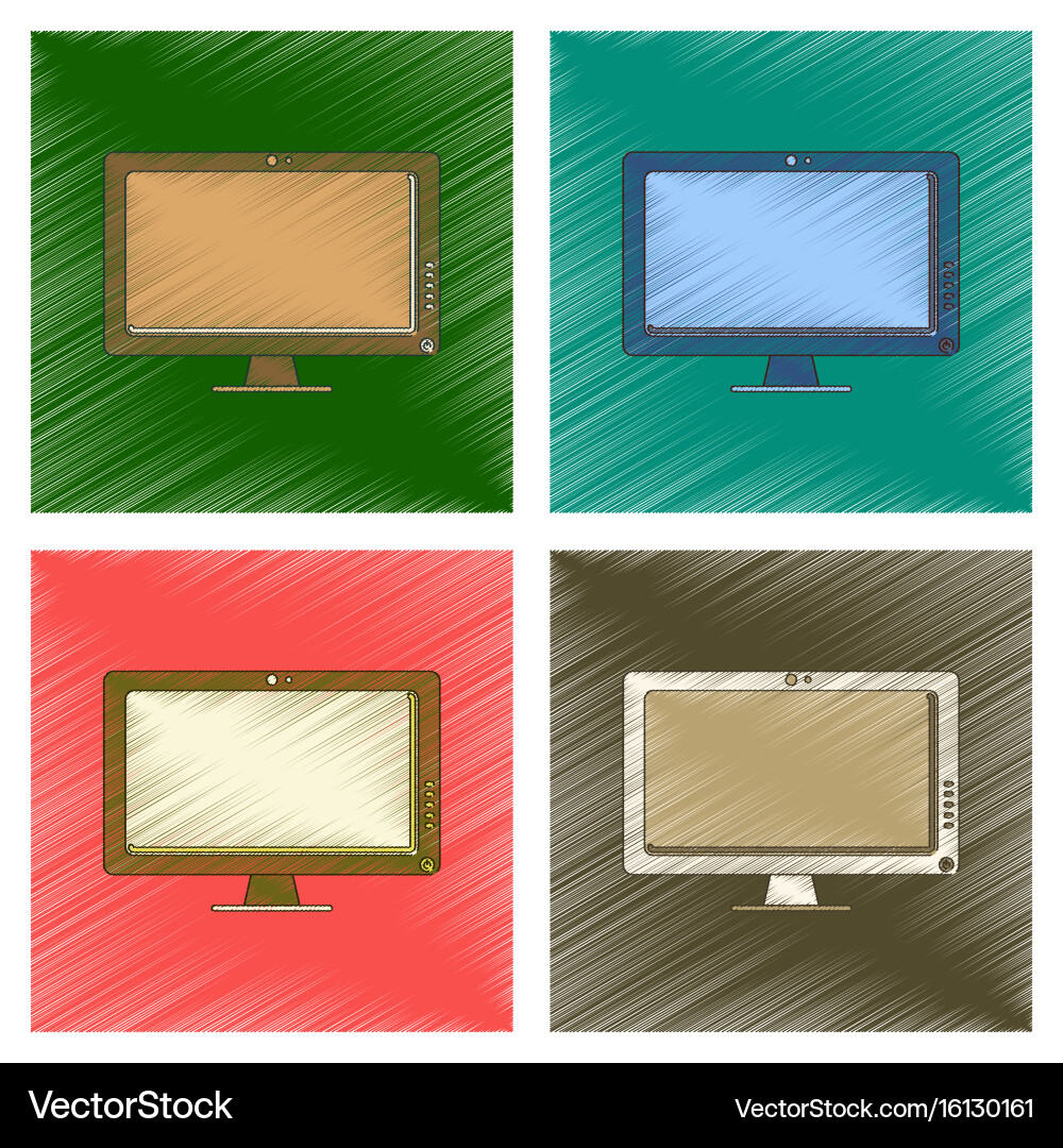 Assembly flat shading style icon computer monitor Vector Image
