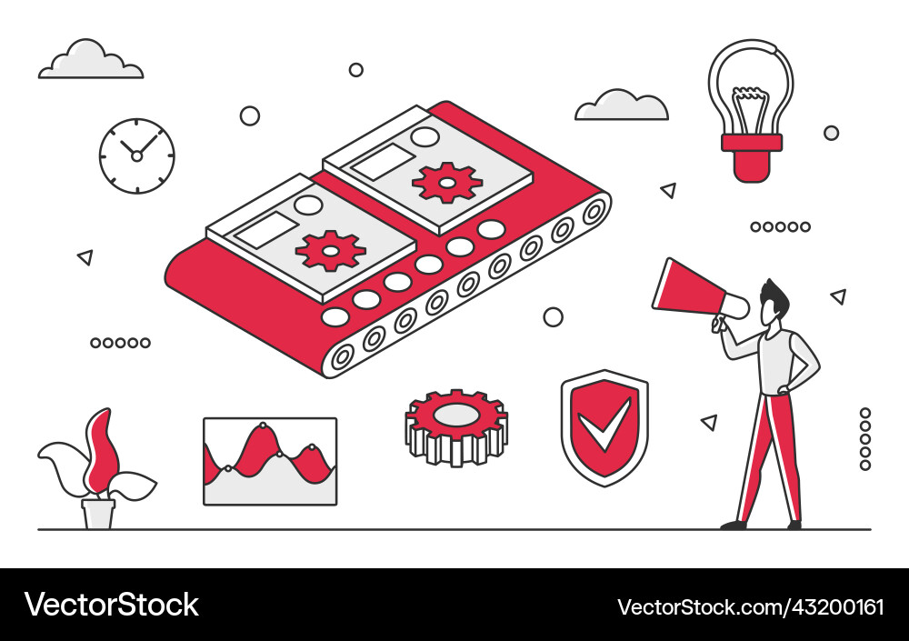 Automation technology processes vector image