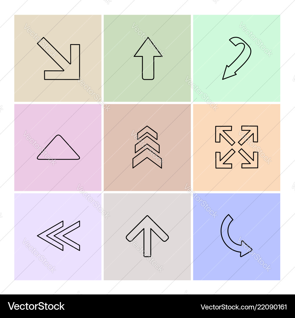 Back arrows directions left right pointer Vector Image