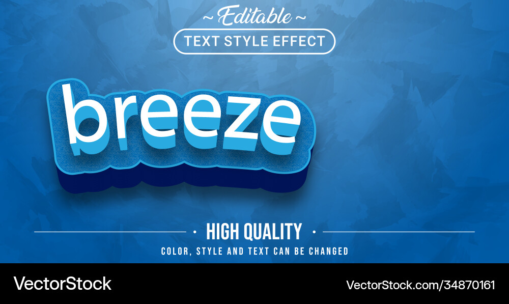 Breeze text effect - editable Breeze text effect - editable vector image