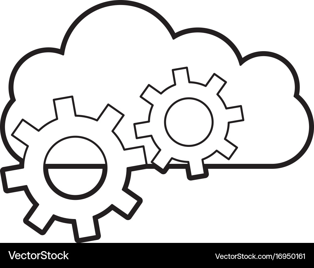 Cloud computing with gears vector image