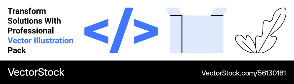 Code symbol with open box and abstract leaf Code symbol with open box and abstract leaf Vector Image