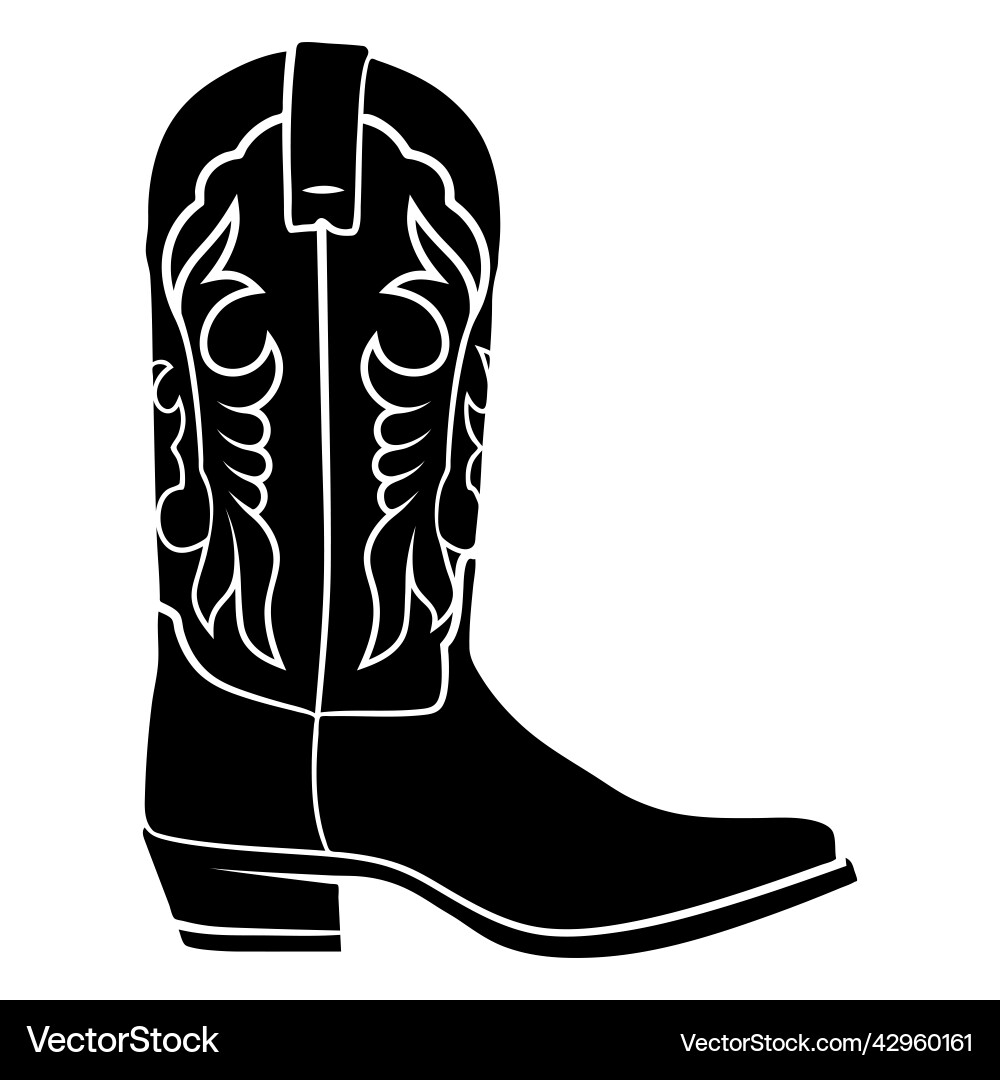 Cowgirl Boots Silhouette Vector Image
