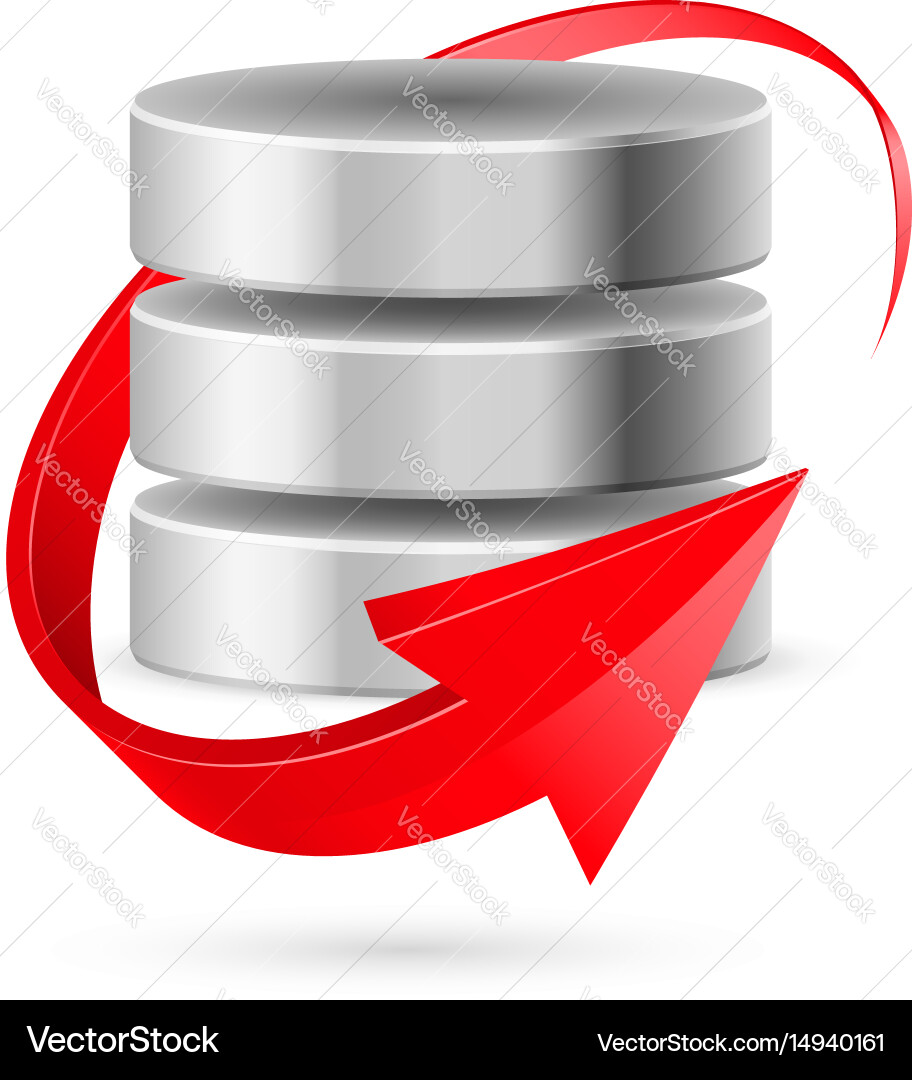 Database Update Icon with Arrow vector image