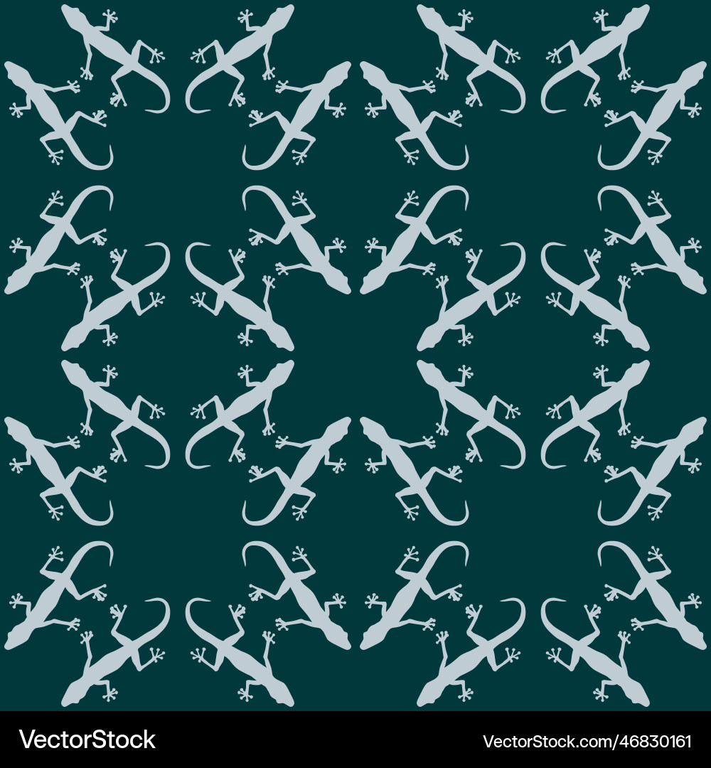 Gecko Lizard Seamless Pattern Vector Image