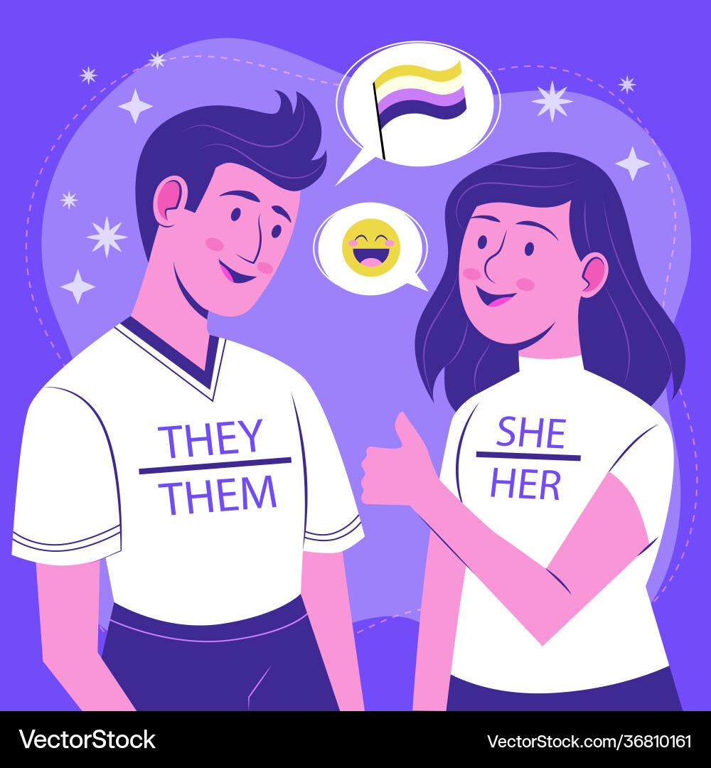Group non binary people vector image