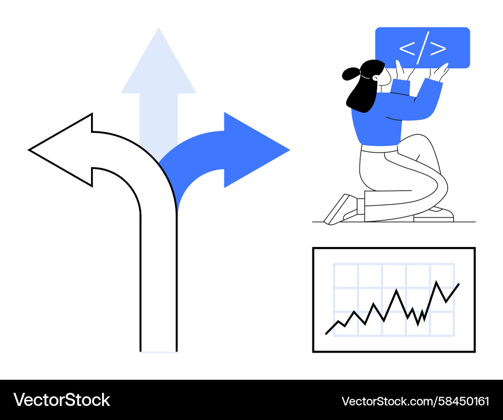 Growth Strategy & Coding Solutions Vector Image