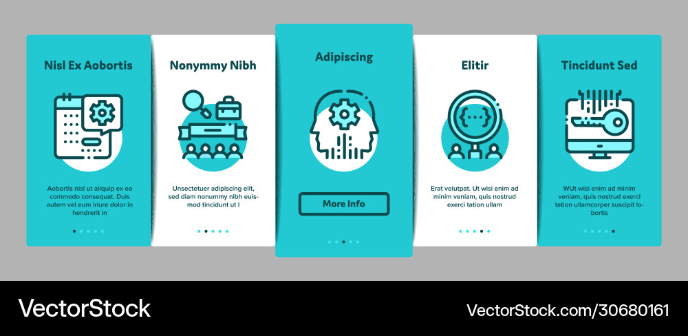 Hackathon development onboarding elements icons vector image