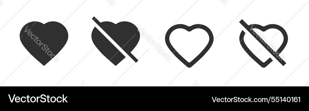 Heart like dislike icon ui ux interface element Heart like dislike icon ui ux interface element vector image