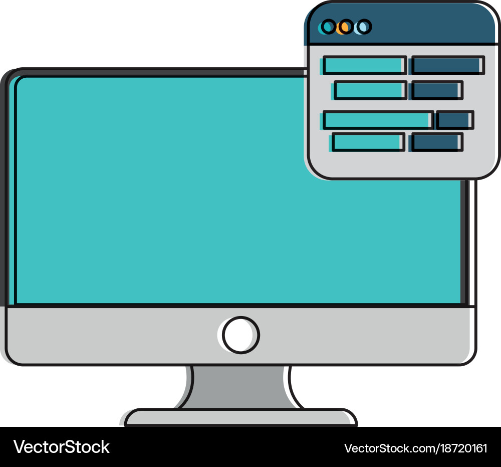 Isolated computer design vector image