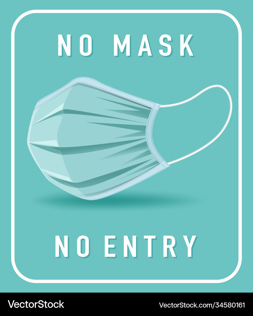 No mask entry warning sign with object No mask entry warning sign with object vector image