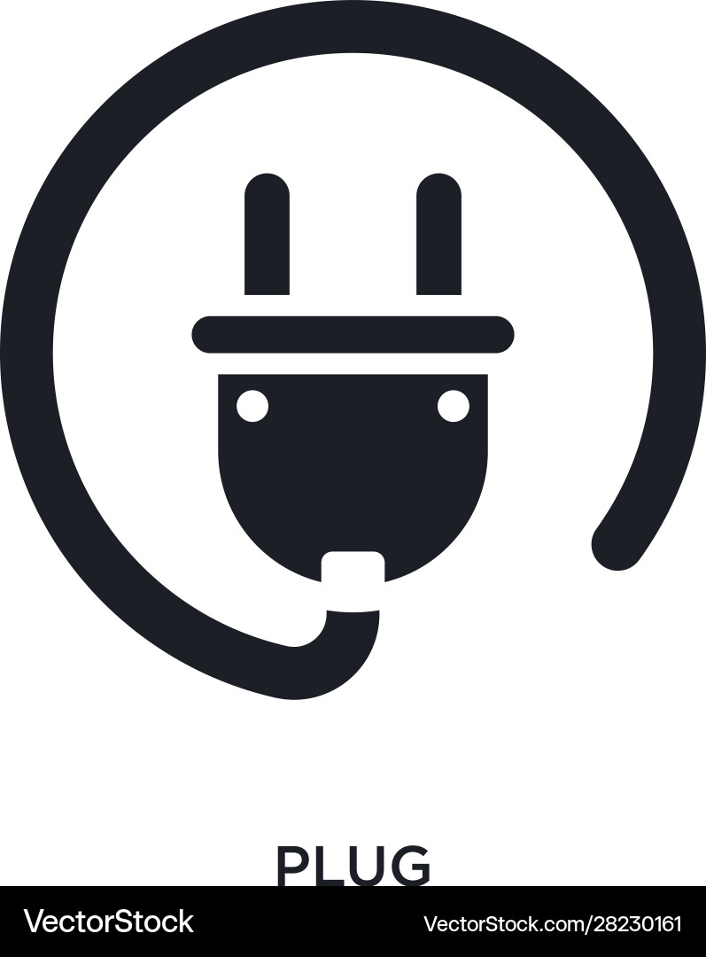 Plug isolated icon simple element from electrian Plug isolated icon simple element from electrian vector image
