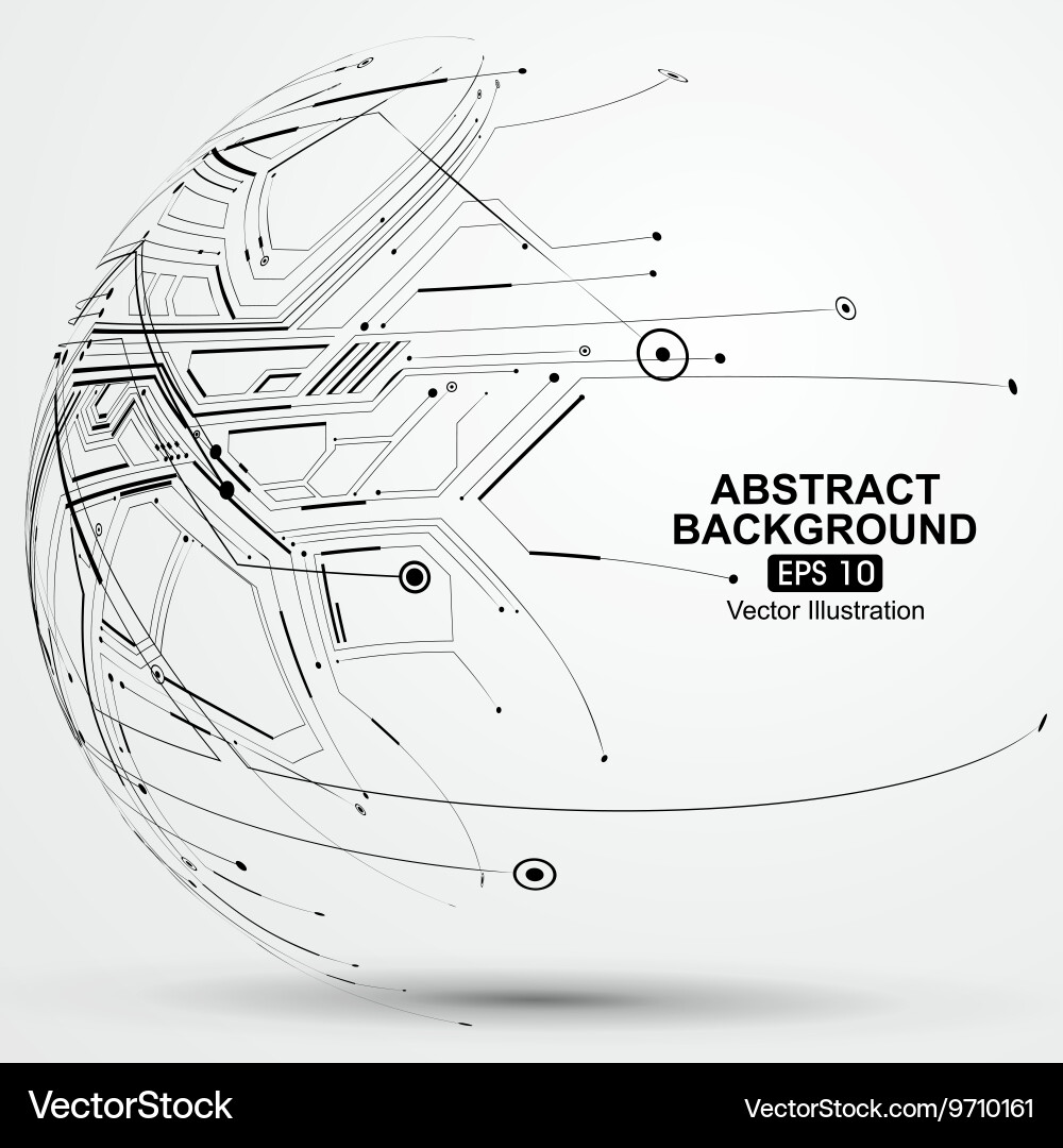 Point and line constructed the sphere wireframe vector image