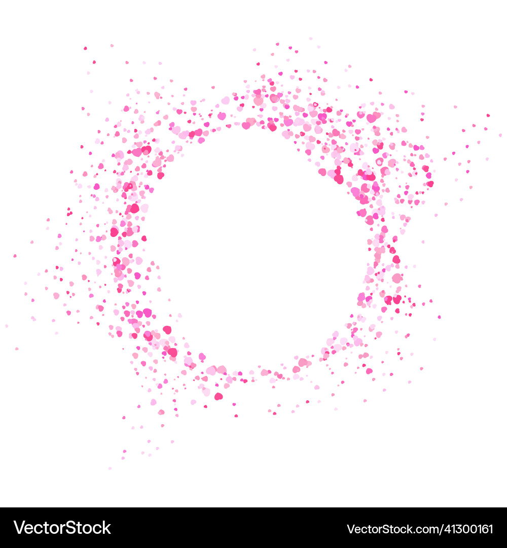 Round pattern of falling simple hearts isolated Round pattern of falling simple hearts isolated vector image