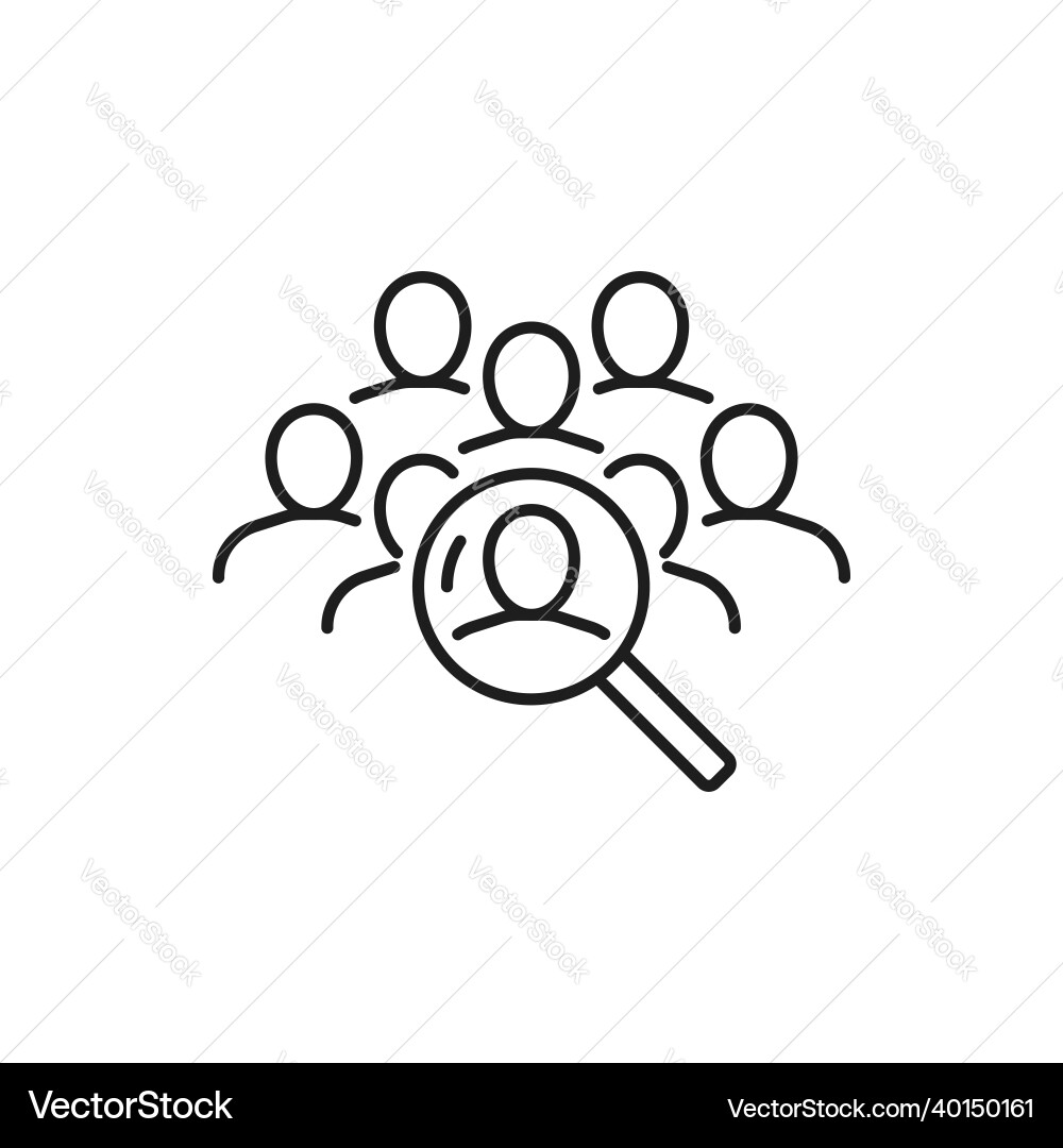 Search for job we are hiring people thin line icon Search for job we are hiring people thin line icon vector image