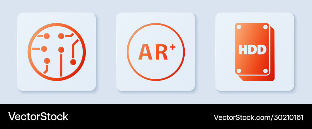 Set ar augmented reality processor and hard disk Set ar augmented reality processor and hard disk vector image